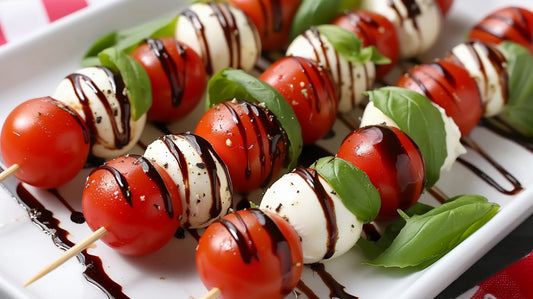 Caprese Skewers with Cherry Tomatoes and Mozzarella