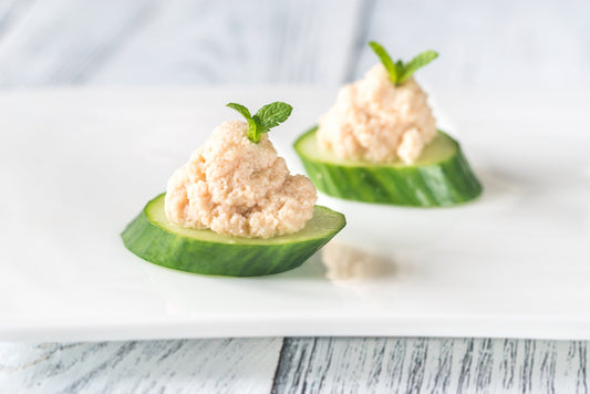 Cucumber and Hummus Bites