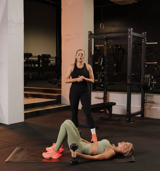 DB Floor Press And Glute Raise