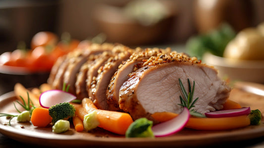 Herb-Crusted Pork Tenderloin with Steamed Vegetables
