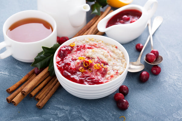 Spiced Winter Porridge with Cranberry Compote